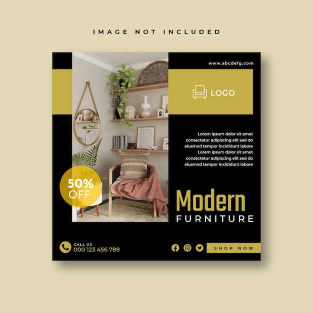 Furniture sale social media and instagram post template