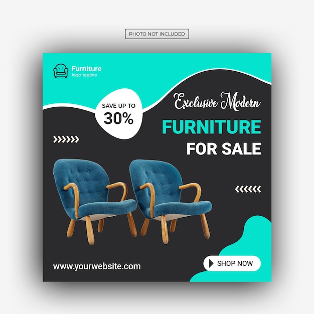 Furniture sale social media post or square banner template