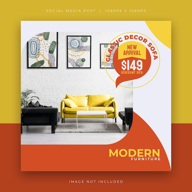 Furniture sale Social Media postEditable PSD