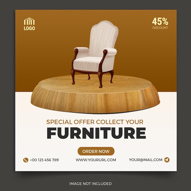 Furniture sale  social media template for instagram