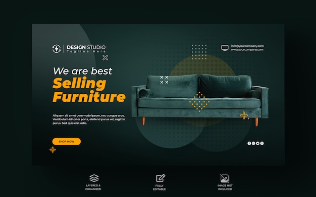 Furniture sale web banner template design