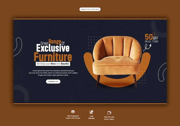 PSD furniture sale web banner template