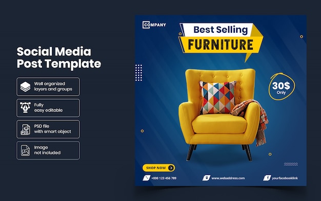 Furniture social media banner template