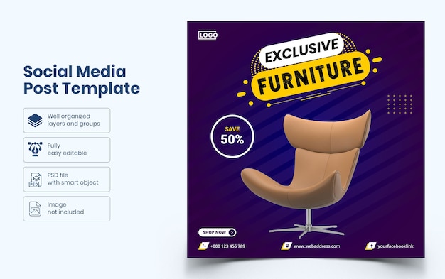 Furniture social media banner template