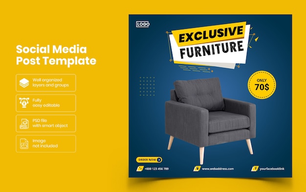 Furniture social media banner template