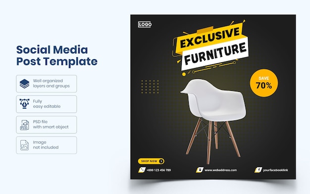 Furniture social media banner template