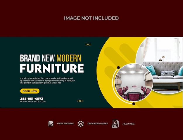 furniture social media banner template