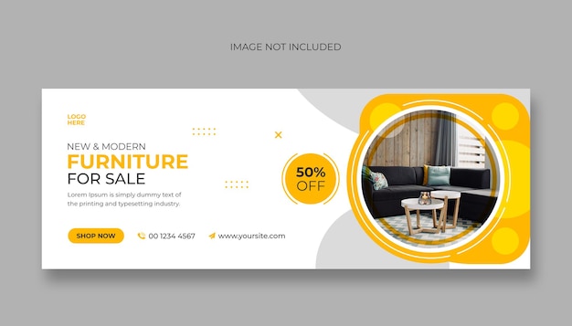 Furniture social media facebook cover and web banner template