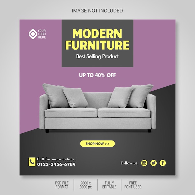 Furniture Social Media Post Banner Template