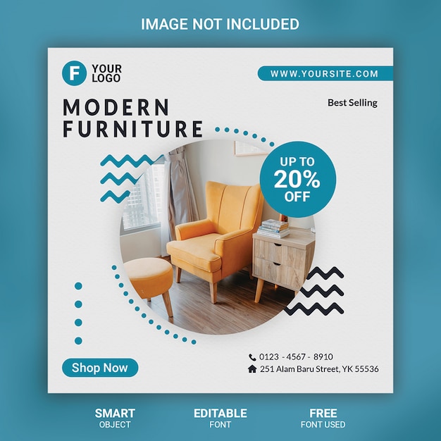 Furniture social media post template banner