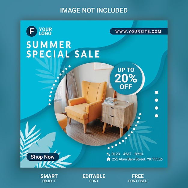 Furniture social media post template banner