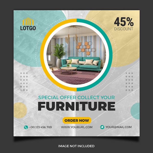 Furniture social media post template