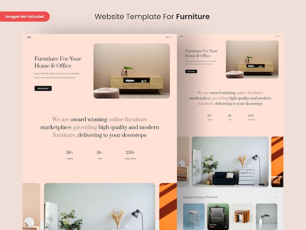 Furniture For Your Home And Office Landing Page Design Template