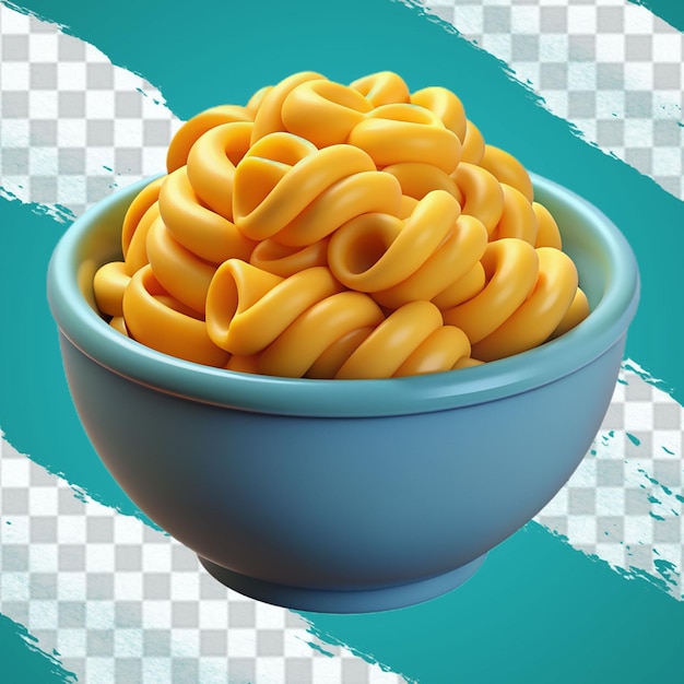 Fusilli pasta in a plate isolated on a transparent background