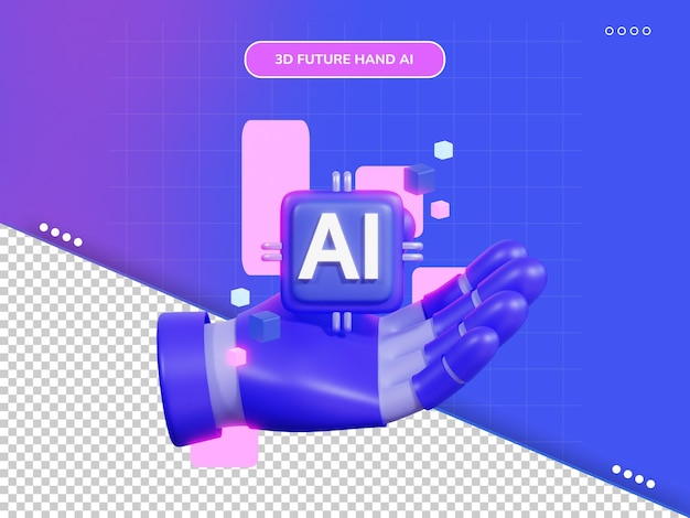 future hand AI 3d icon