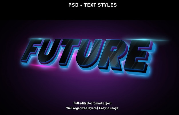 future text effects style editable psd