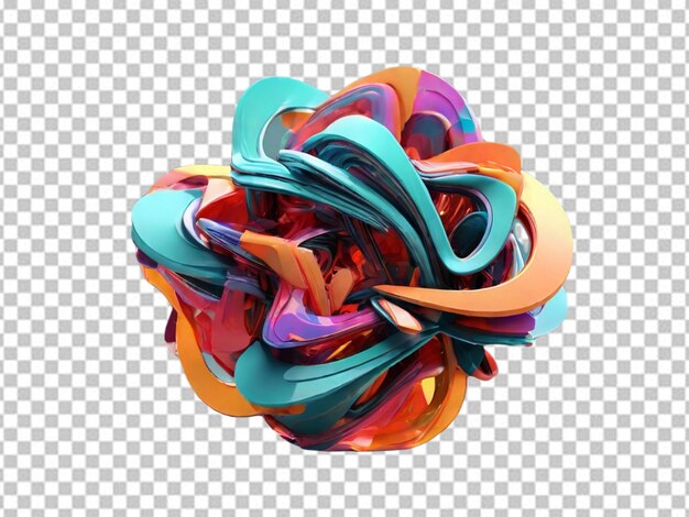 PSD futuristic abstract colorful shape 3d render on white background