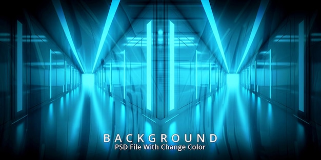 PSD futuristic abstract corridor background