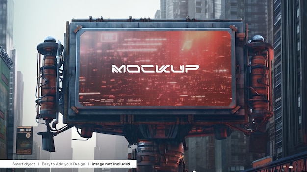 PSD futuristic billboard psd mockup