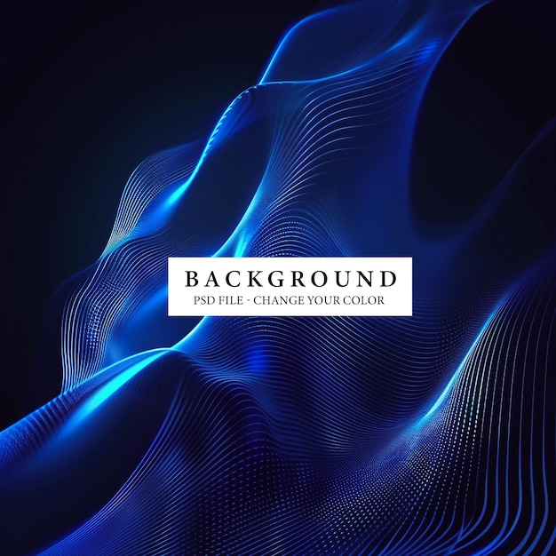 PSD futuristic blue wave abstract background for designers