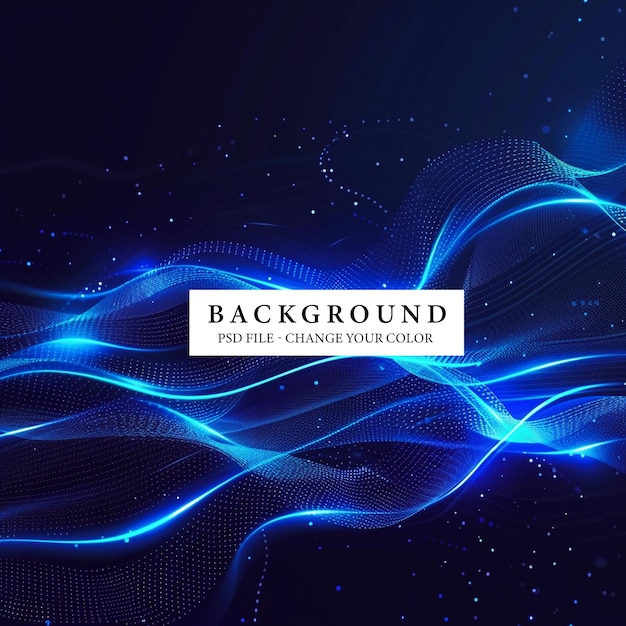 Futuristic Blue Wave Abstract Background for Designers