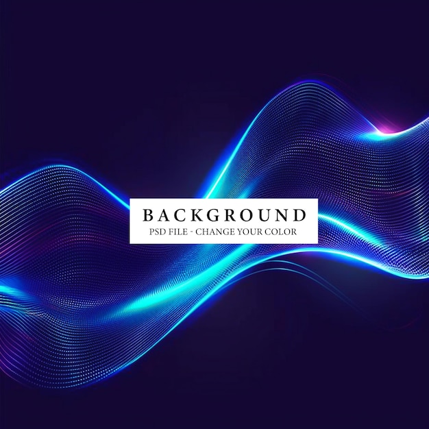 PSD futuristic blue wave abstract background for designers