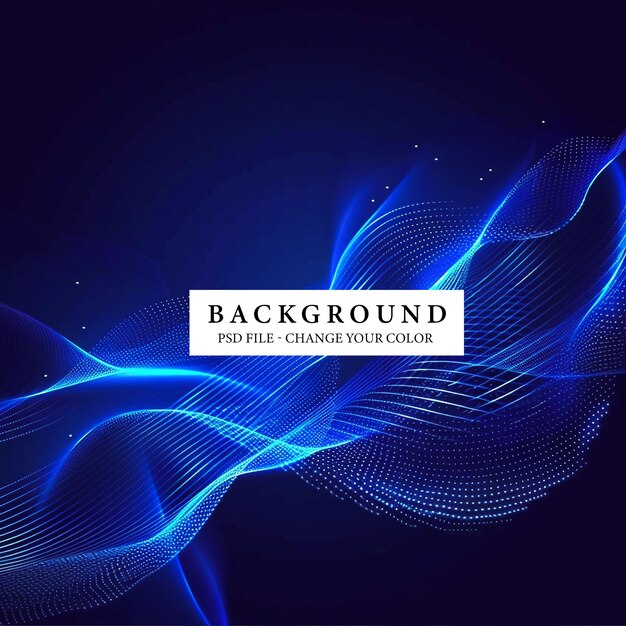 PSD futuristic blue wave abstract background for designers