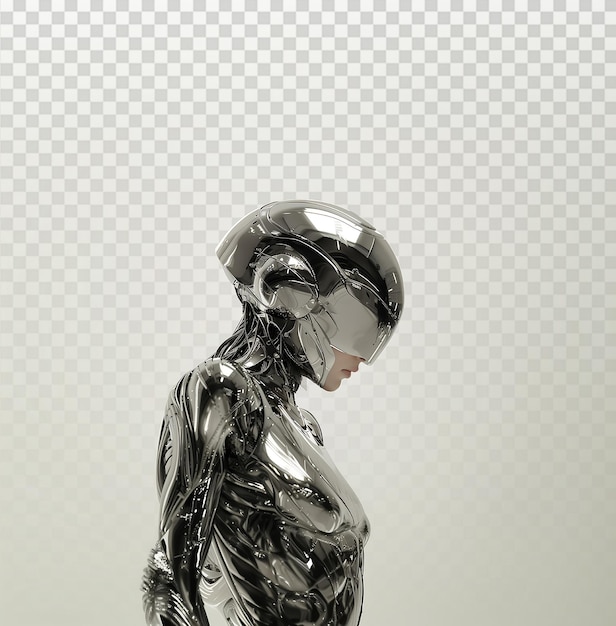 Futuristic Female Character in Sleek SciFi Design