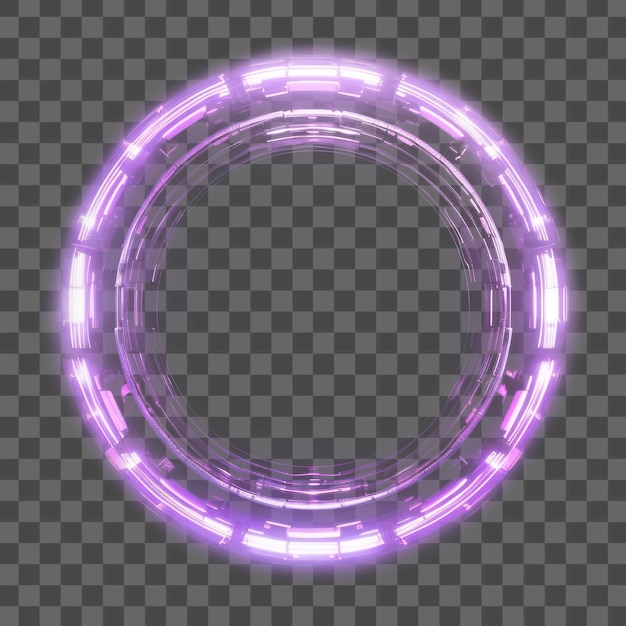 Futuristic glowing purple circular frame