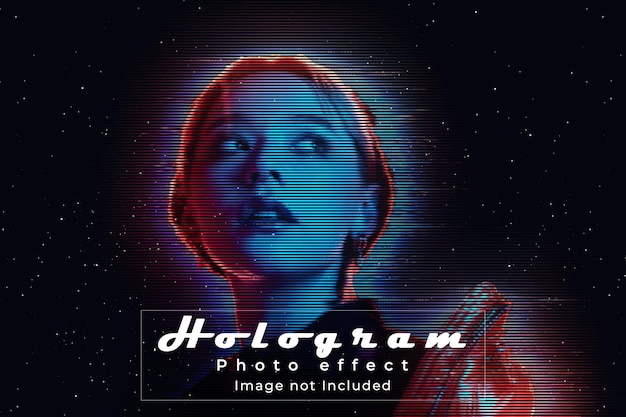 Futuristic holographic cinematic photo add on