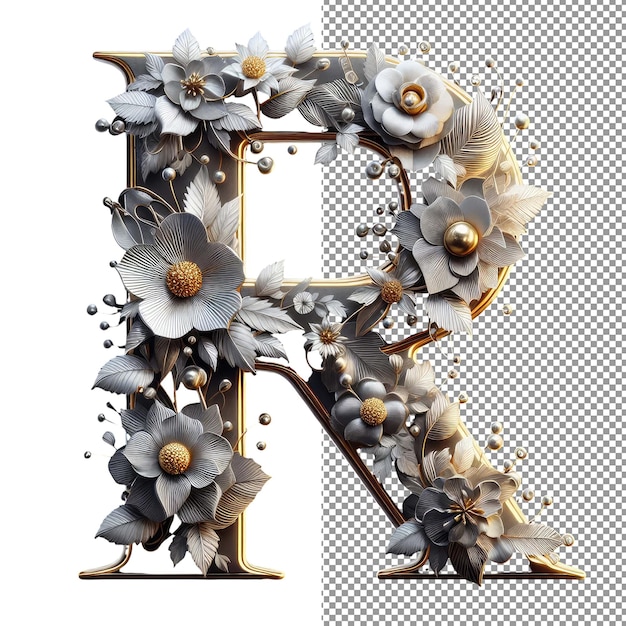 PSD futuristic letter forms 3d isolated alphabet