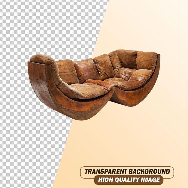 Futuristic Modern Sofa isolated on Transparent Background PSD File