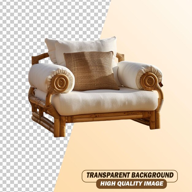 Futuristic Modern Sofa isolated on Transparent Background PSD File