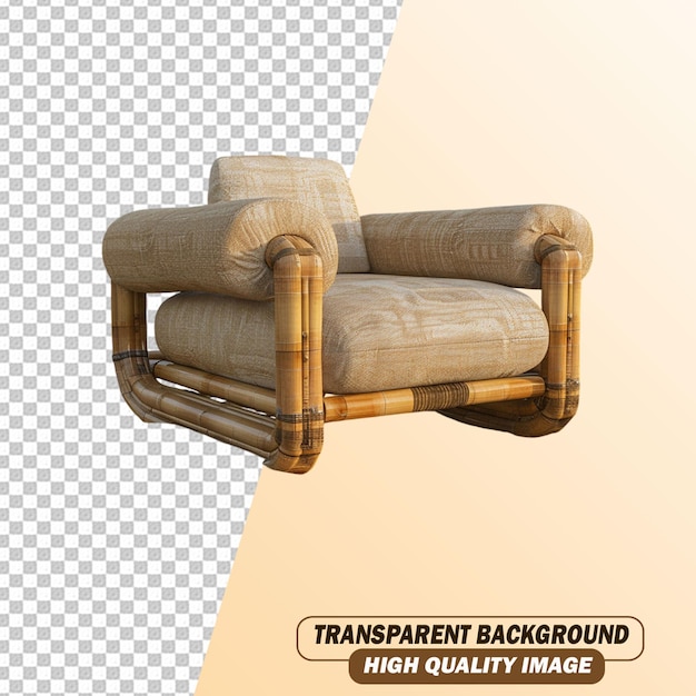 Futuristic Modern Sofa isolated on Transparent Background PSD File