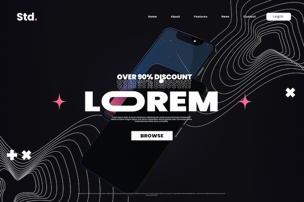 Futuristic online store landing page