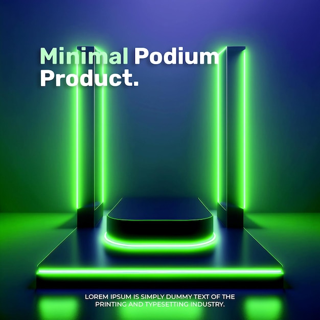 futuristic podium stage display mockup product presentation scene for product display 3d rendering