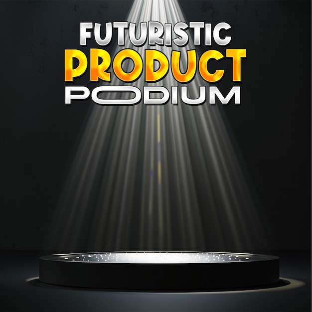 PSD futuristic product podium for post background