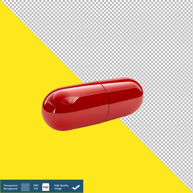 Futuristic Red Pill on White Background Innovative Medicine Concept transparent background PNG PS