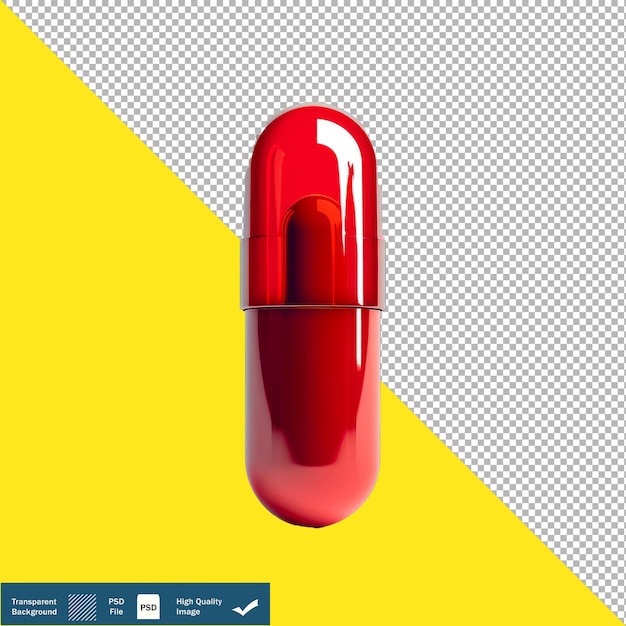 Futuristic Red Pill on White Background Innovative Medicine Concept transparent background PNG PS