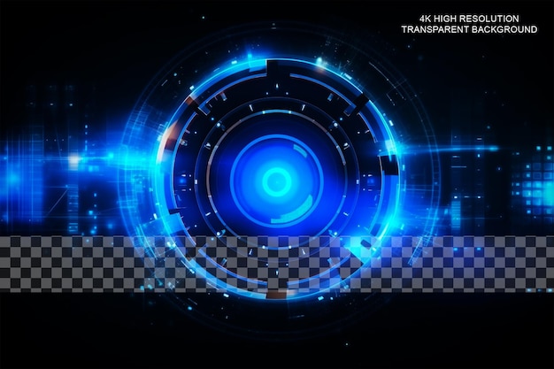 Futuristic SciFi glowing HUD circle element Abstract on transparent background