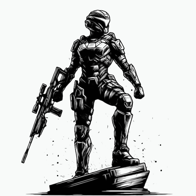 PSD futuristic soldier