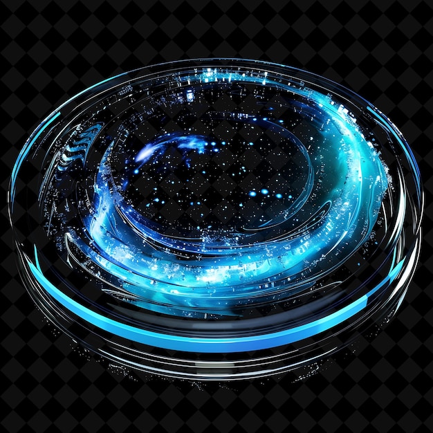 Futuristic Space Portal With Swirling Galaxy Patterns Made W PNG Y2K Shape Neon Color Collection