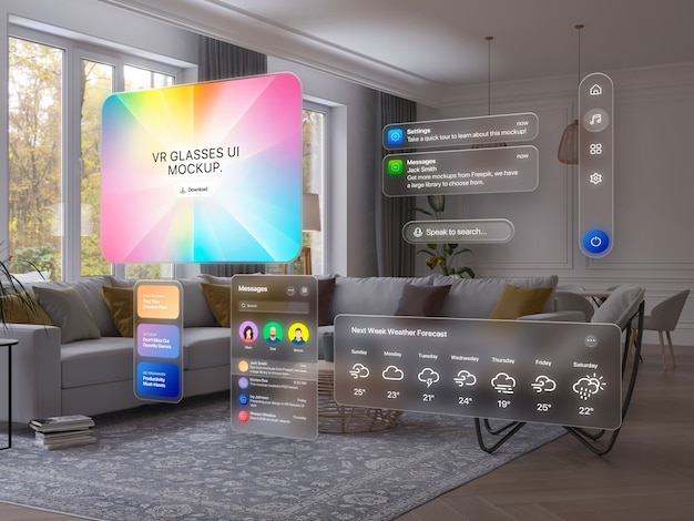 PSD futuristic technology projection mockup