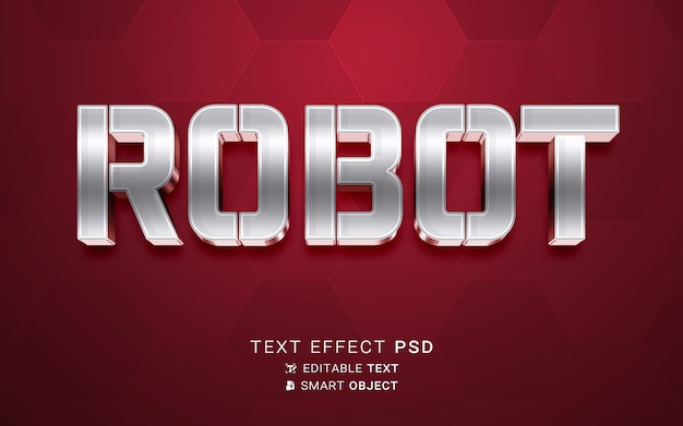 Futuristic text effect robot