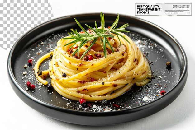 PSD fuzi traditional istrian pasta served with various sauces on transparent background