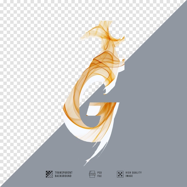 PSD g letter image without background hd quality