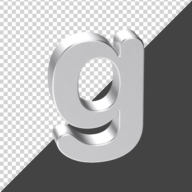 g letter made of Silver in 3d rendering 3d realistic letter g