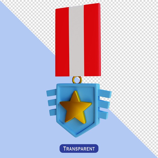 Gallantry Medal 3D Illustration