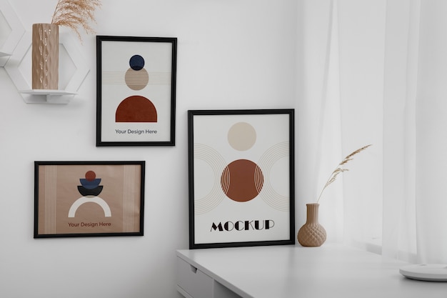 PSD gallery frames mockup design