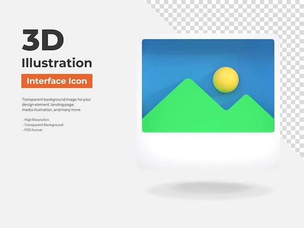 Gallery interface isolated 3d icon illustration